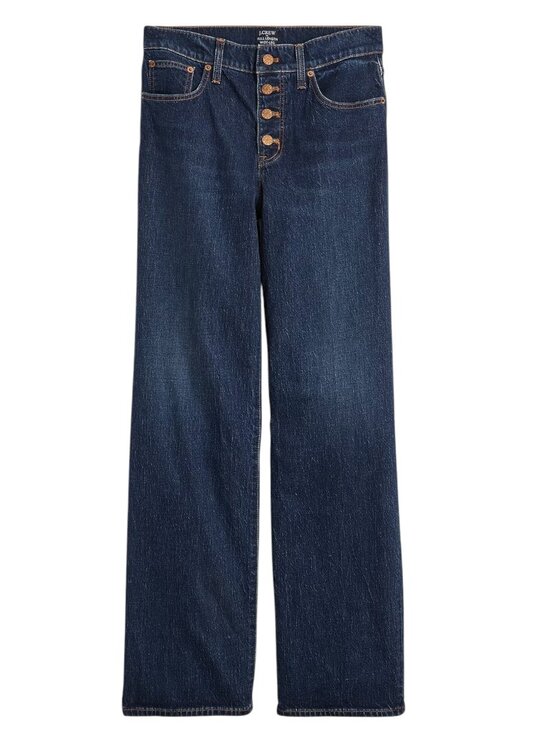 J. Crew Factory Denim - J. Crew Full Length Wide Leg Jeans Size 26P in Space Navy Wash